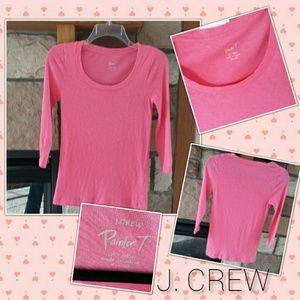 🎀J. CREW XS PAINTER T 3/4 SLEEVE COTTON SCOOP